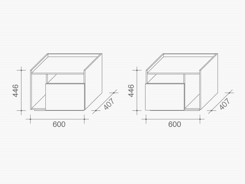 Квадратная тумбочка из дуба с ящиками Lema Tip ARCH-00110257 - Вид №7