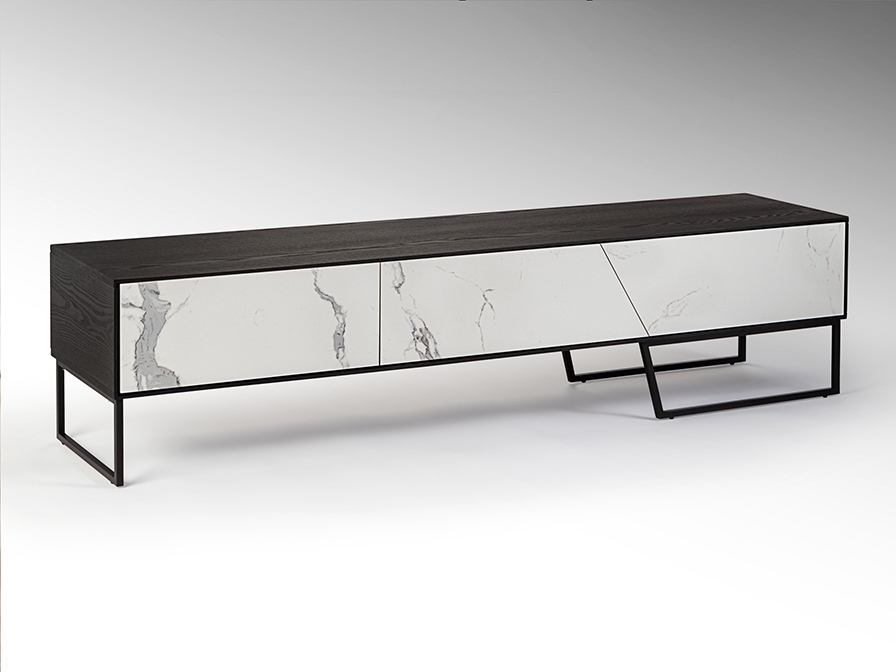 098755 Тумба под ТВ 3 ящика белый/черный Schuller Kerala - Вид №3