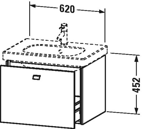 BR404509191 Тумбочка подвесная Brioso #BR4045 620 x 469 мм Серо-коричневый декор Duravit - Вид №1