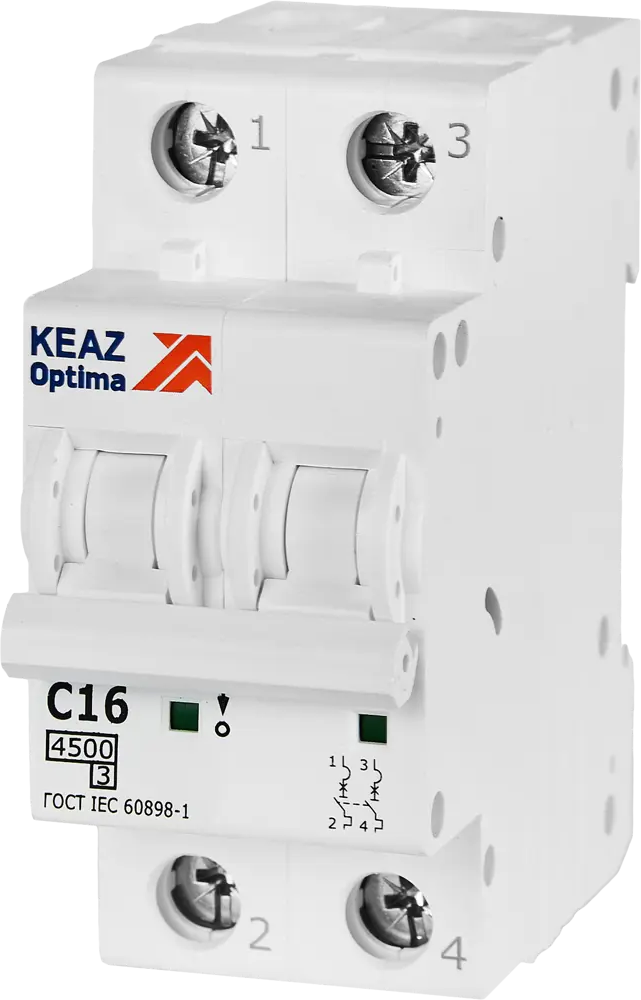 Автоматический выключатель КЭАЗ Opti Din BM63 2P 16A для надежной защиты электросетей 89206659