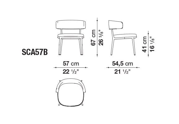 Кожаный мягкий стул с подлокотниками Maxalto Caratos ARCH-00026161 - Вид №3