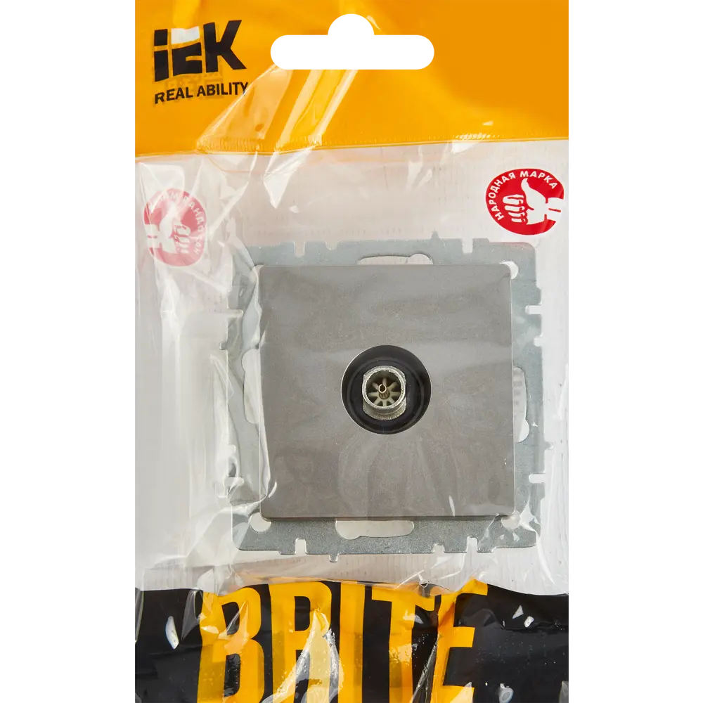 Розетка TV IEK Brite для скрытого монтажа с коаксиальным подключением 87761618 STLM-1527629 - Вид №4