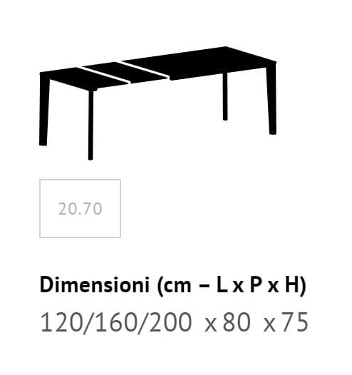 Выдвижной металлический и меламиновый обеденный стол Bontempi Casa ECHO IN ARCH-00150158 - Вид №6