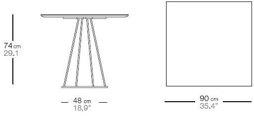 Bivaq Квадратный садовый стол из алюминия и дерева Illa sun-id-1457026 - Вид №1