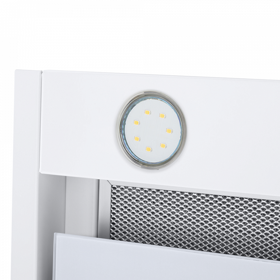 FANTASY LIGHT 60 White Вытяжка / ширина 600 мм, полновстраиваемая, сенсорное управление, 3 скорости, 800 м3/ч, 40 дб, светодиодное led освещение, опция: угольный фильтр cf190c, белый цвет Maunfeld Santreyd  - Вид №9