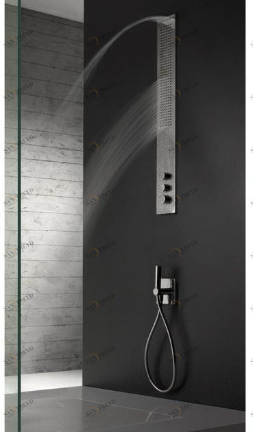 ZAZZERI Настенная душевая стойка из нержавеющей стали с душевой лейкой Obliqua sun-id-1397444