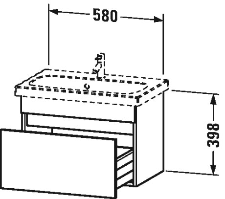 DS637905353 Тумбочка подвесная компакт DuraStyle #DS6379 580 x 368 мм Каштан темный, декор Duravit - Вид №2