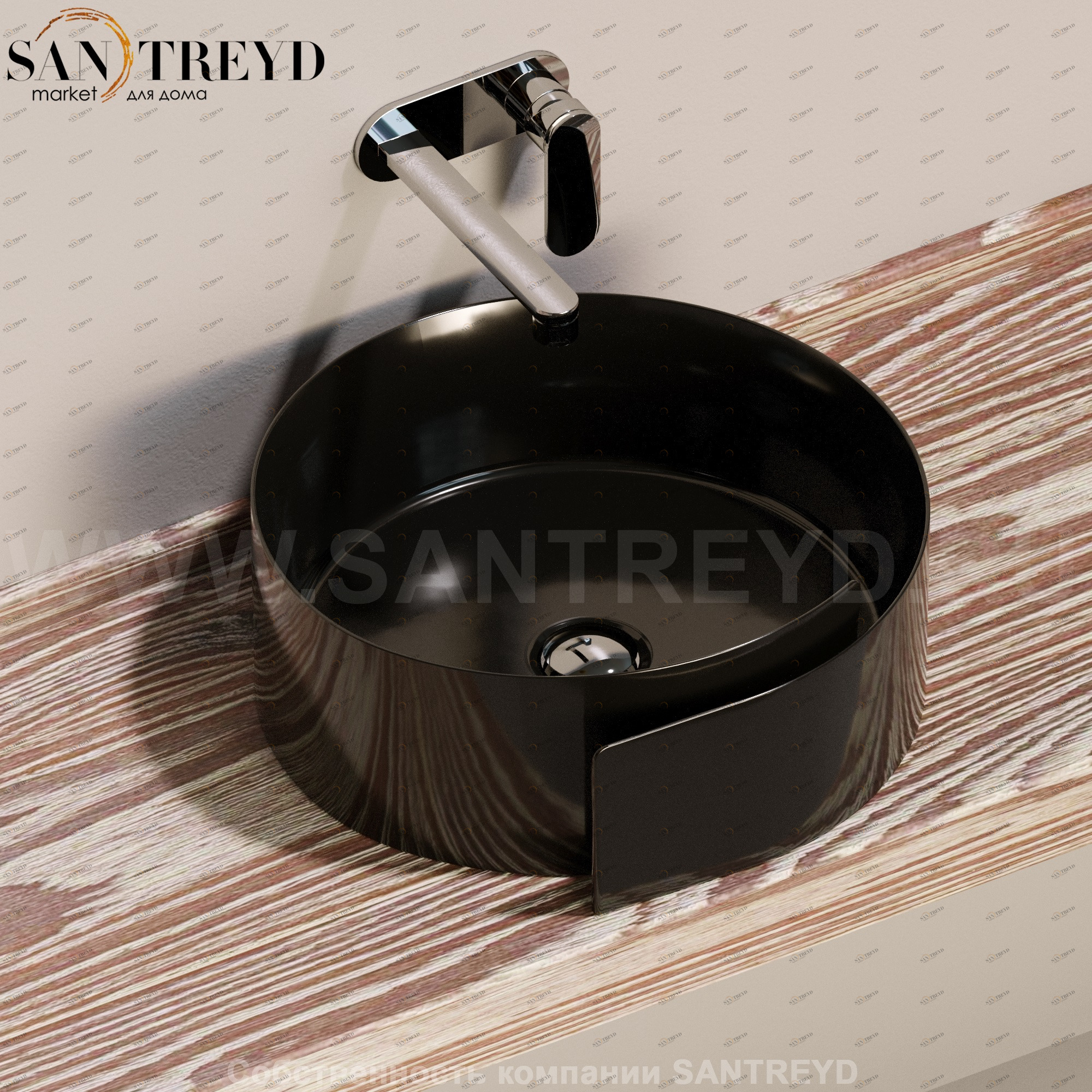 RL44L9017 Накладная раковина на столешницу  круглая Ceramica Flaminia Roll