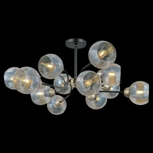 91514143 Люстра на штанге Illumico Il0398-12csq-79 bk ab 12 лампы 24 м² цвет черный STLM-0921848