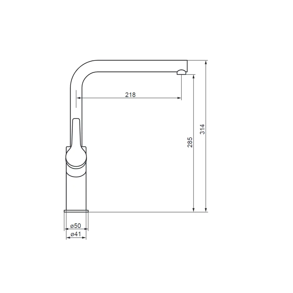 Кухонный смеситель DAMIXA Merkur с поворотным изливом, черный 85273014 STLM-0060730 - Вид №3