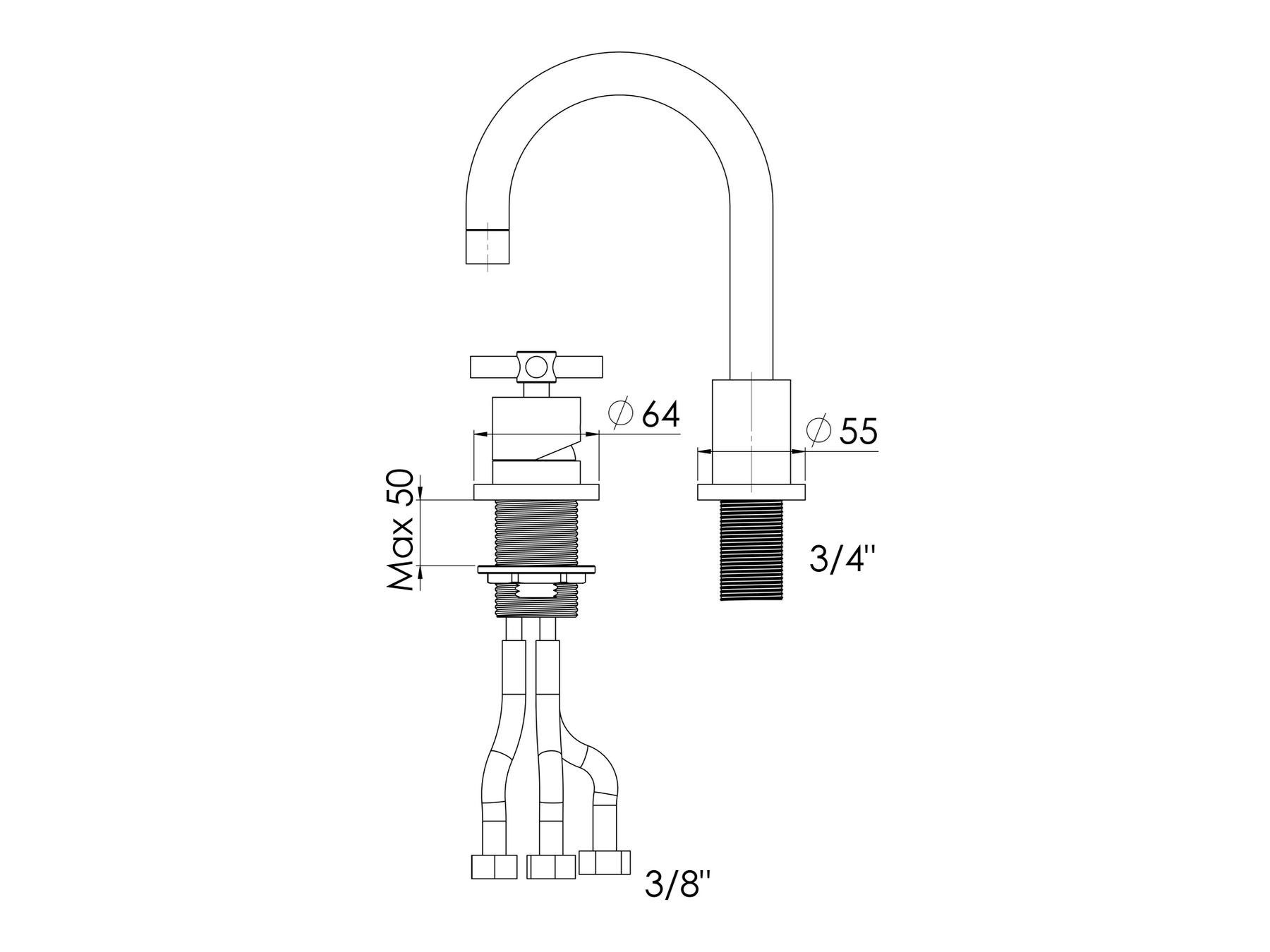 Смеситель для раковины с 2 отверстиями rvb SULLY ARCH-00073810 - Вид №2