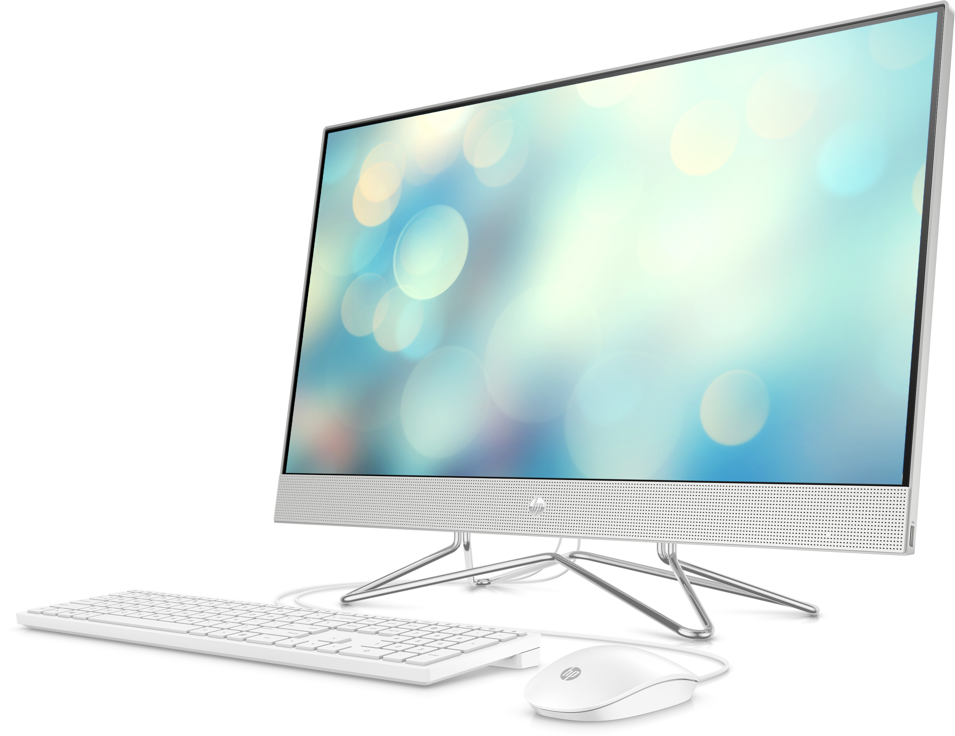 9PN10EA#ACB 27-dp0000ur aio 27"(1920x1080)/amd ryzen 3 4300u(2.7ghz)/4096mb/128ssdgb/nodvd/int:amd intergrated graphics /cam/wifi/war 1y/natural silver/freedos + usb kbd, usb mouse HP Santreyd  - Вид №2