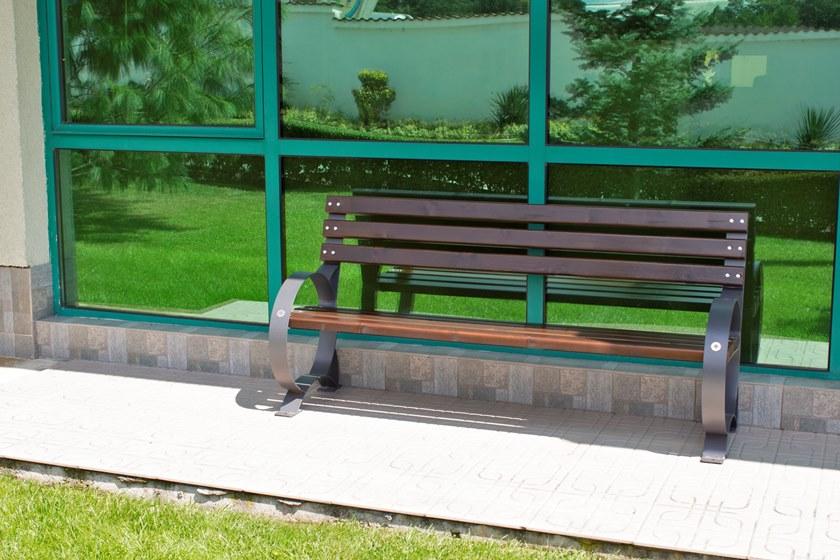 ENCHO ENCHEV - ETE Скамья из дерева и металла со спинкой  48  - Вид №1