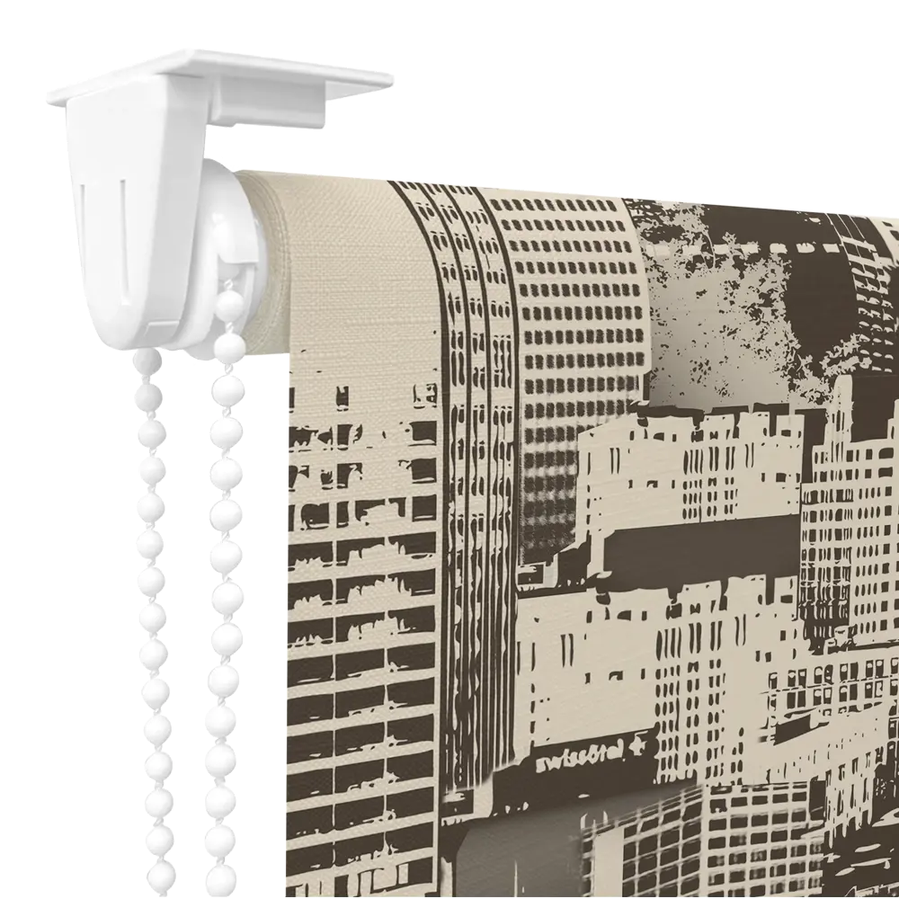Штора рулонная Мегаполис 70x160 см черно-бежевая 89337087 STLM-2051270 DOMLEGRAND - Вид №1