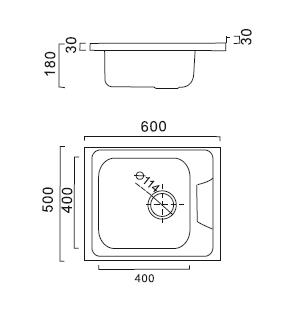 HB5060-06 Кухонная мойка , полированная сталь Haiba  - Вид №2