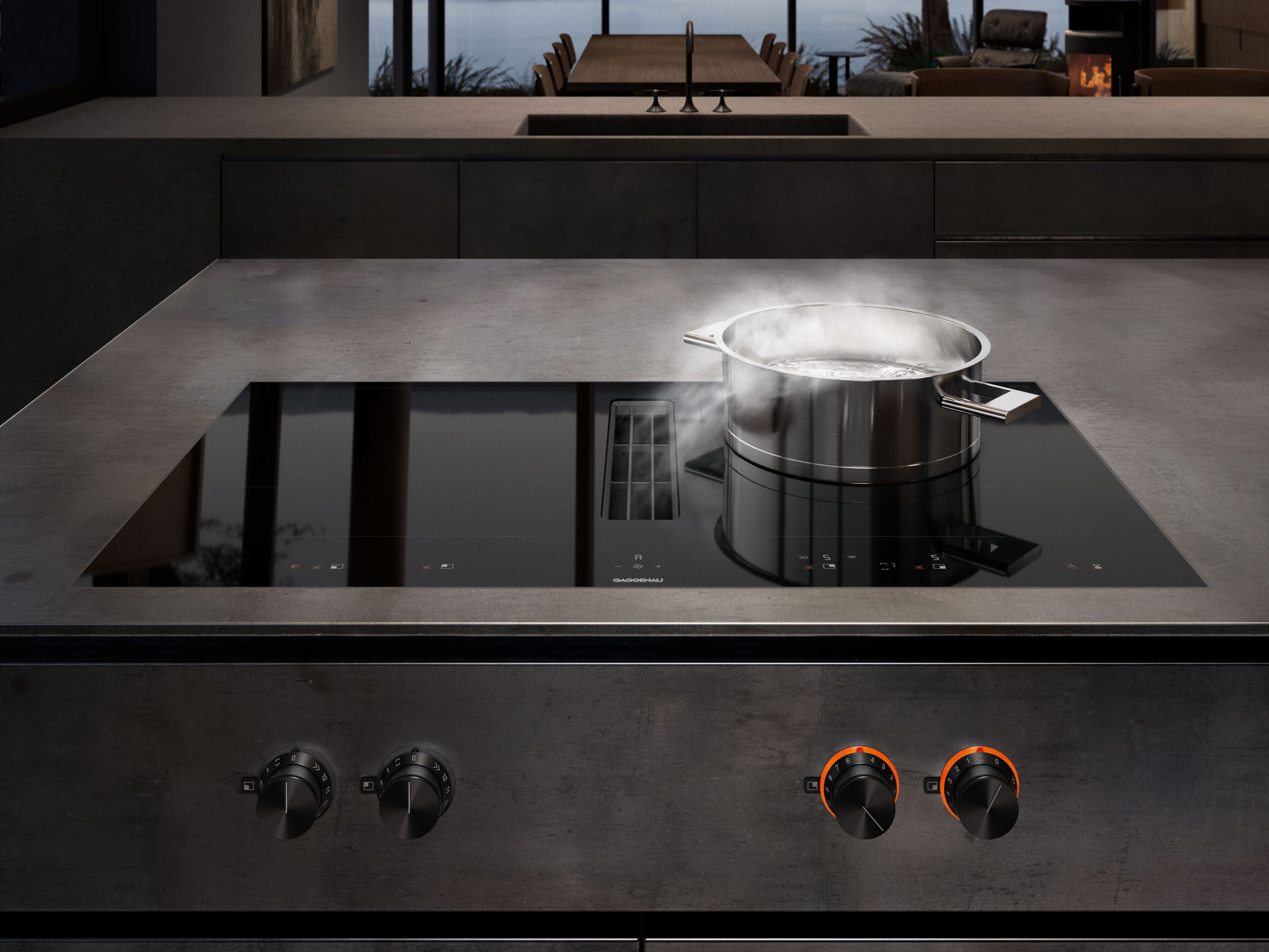Керамическая индукционная плита со встроенной вытяжкой GAGGENAU серия 400 ARCH-00144315