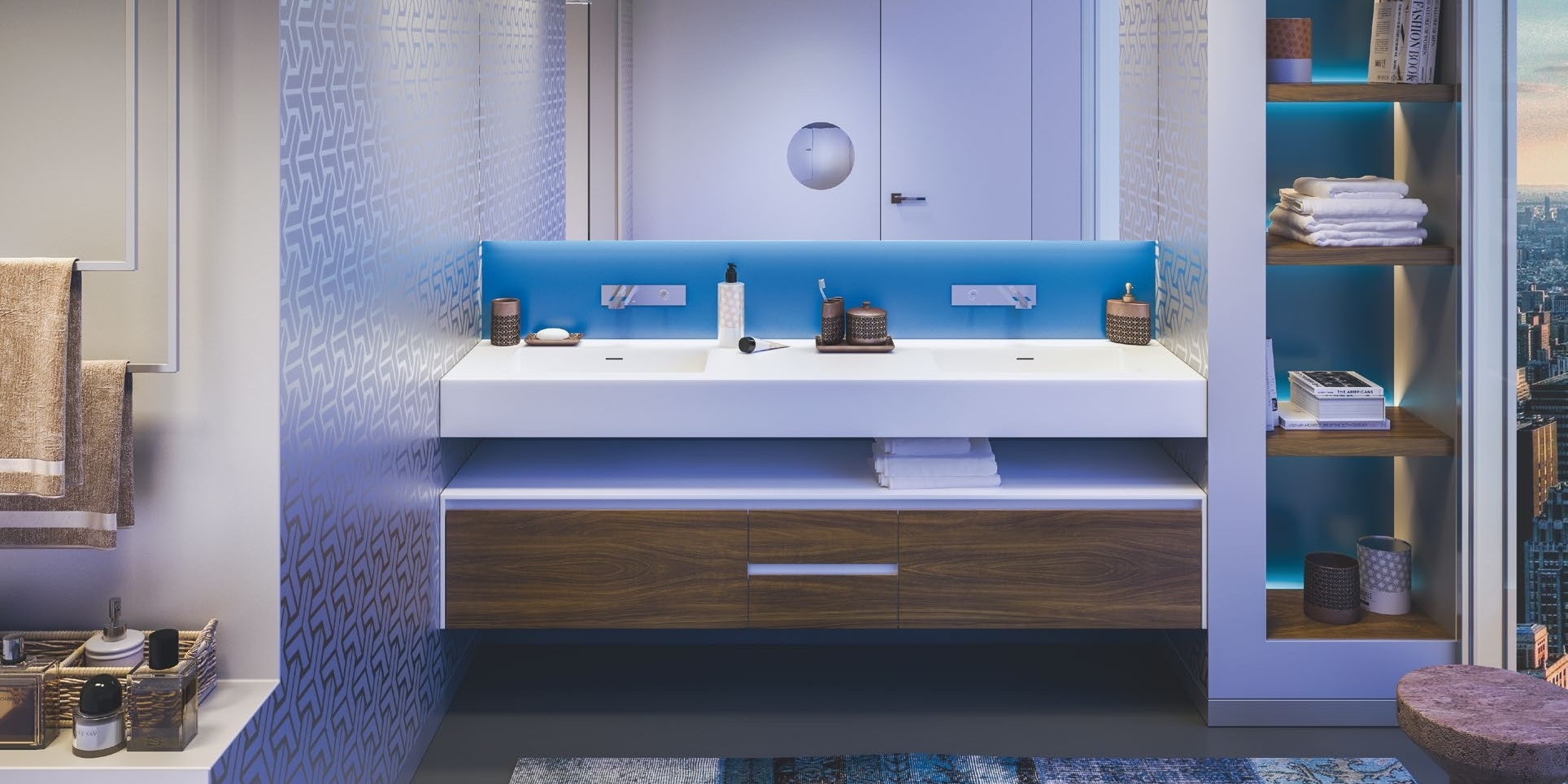 Moma Design Тумба подвесная с ящиками 1800 Slimline4 350 палисандр SLQ109183PA - Вид №1