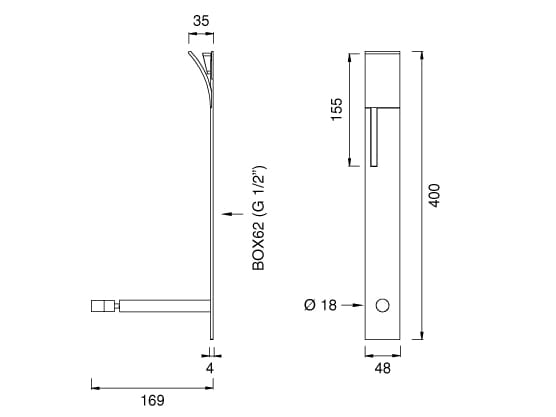 Настенный смеситель для раковины из нержавеющей стали с 2 отверстиями CEADESIGN CUT PLUS ARCH-00072325 - Вид №2