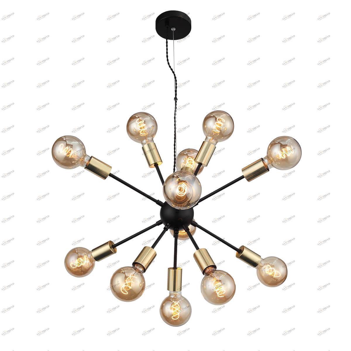 Люстра светодиодная подвесная коричневая 12 ламп ST Luce Foglione SL437.403.12 ST LUCE FOGLIONE 00-3834392 Коричневый;черный 