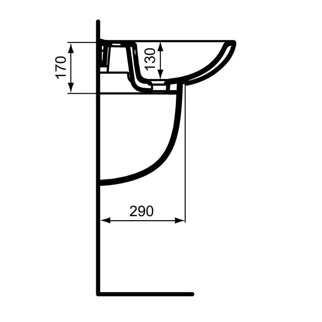 W413961 Раковина для установки с пьедесталом / полупьедесталом VIDIMA SIRIUS - Вид №4