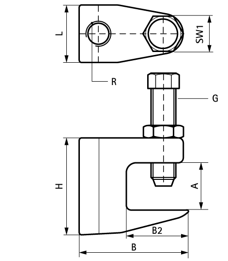 6007412 BIS Stainless Steel Beam Clamp Model C для балок walraven  - Вид №1