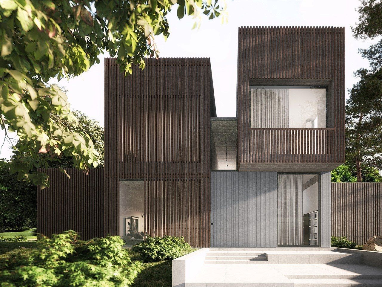 Наружная алюминиевая бронированная дверная обшивка Oikos Skydoors-вертикальные горизонты ARCH-00092937 - Вид №3