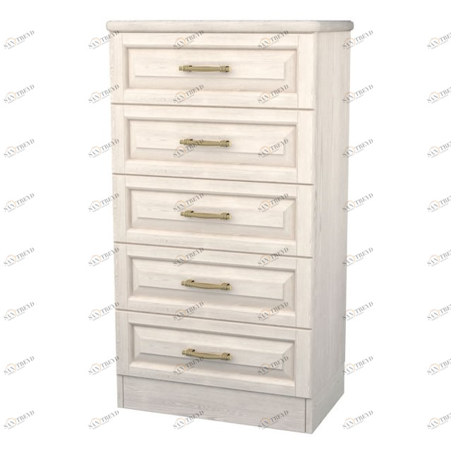 Комод высокий с 5 ящиками беленый дуб "Эдем" DREAMLINE КОМОДЫ "ЭДЕМ" 163302 Молочный;слоновая кость 