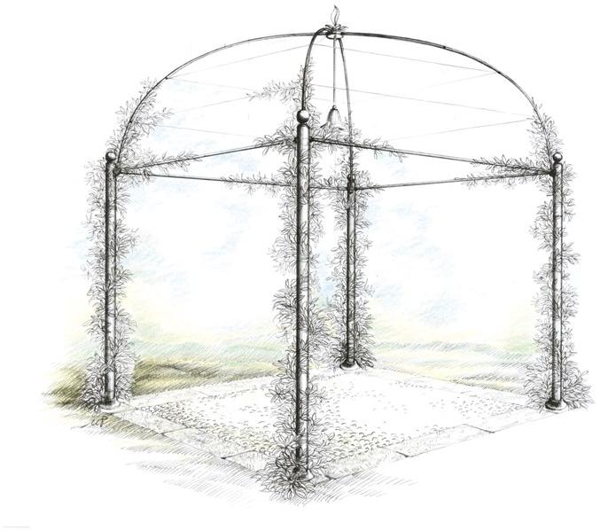 Aldo Bernardi Латунная беседка с подсветкой  Sha3  - Вид №1