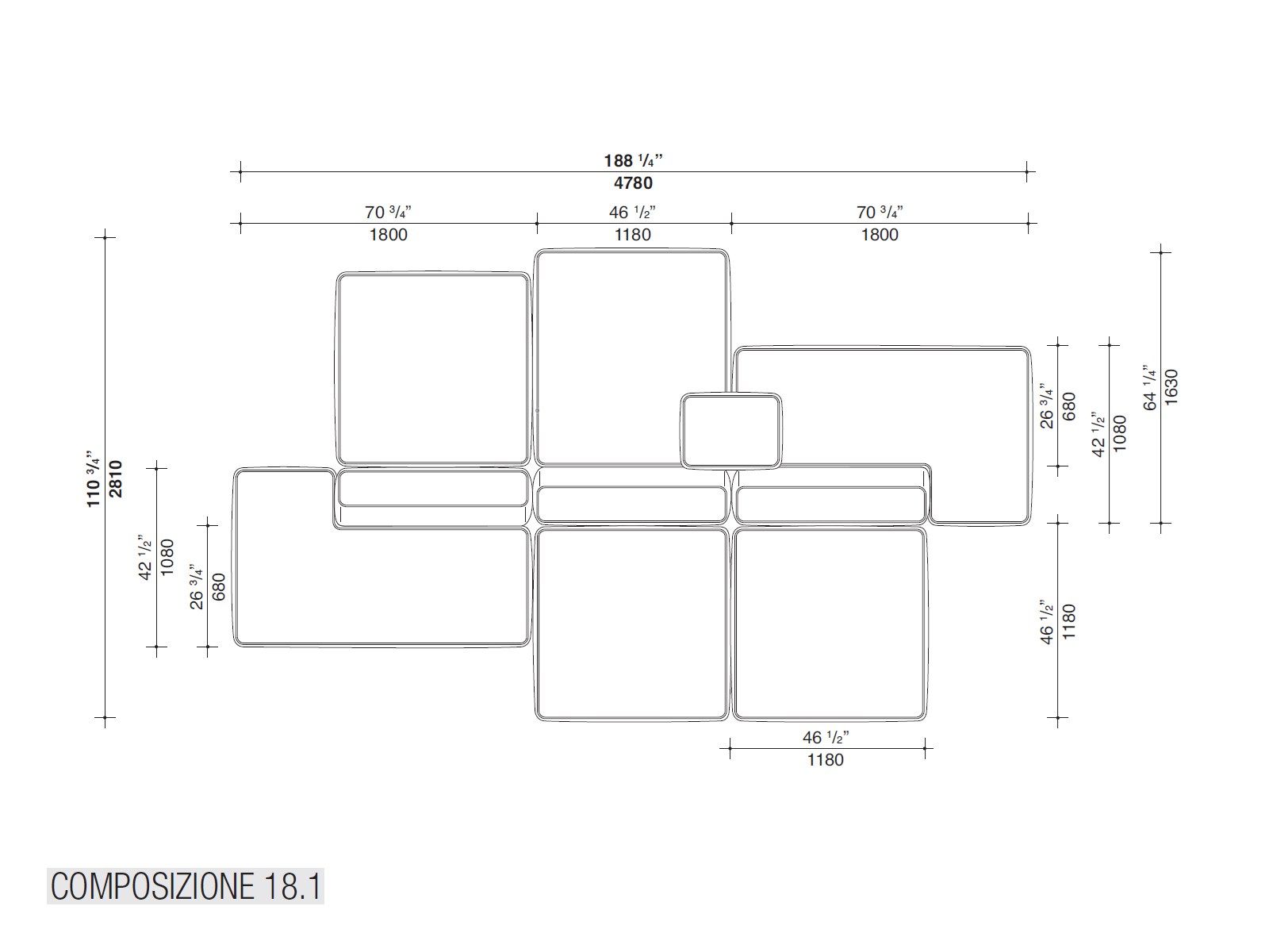 Секционный диван из ткани Lema CLOUD ARCH-00034290 - Вид №36