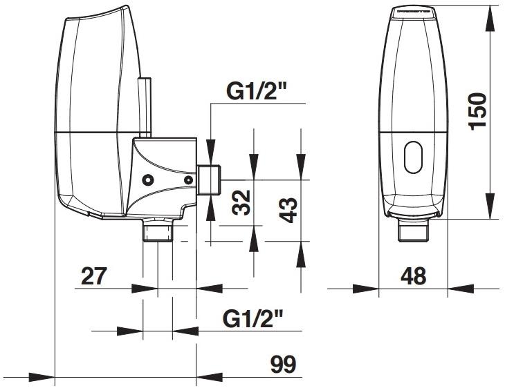 Порционный сенсорный кран Presto Sensao 8400 N 55371 для писсуара 55371.0 - Вид №1