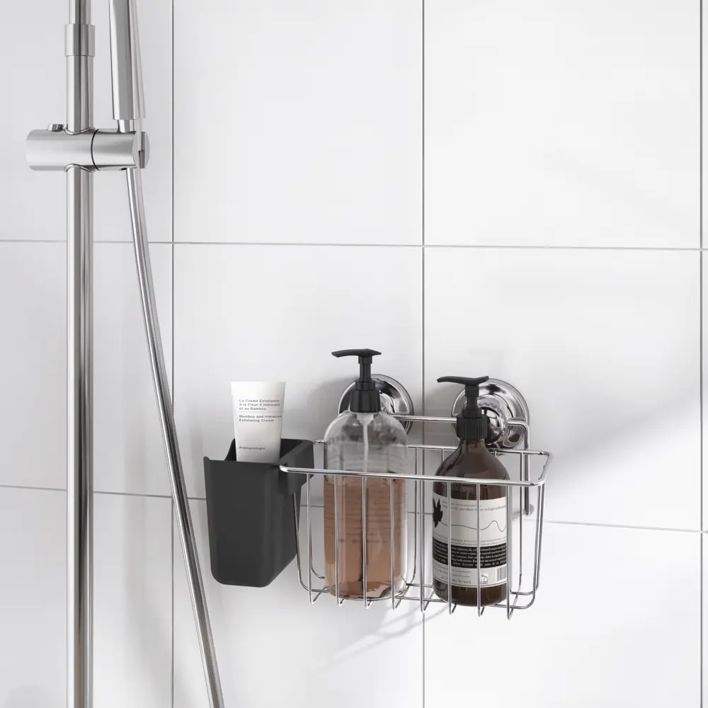 Полка для ванной прямоугольная Sensea Remix на присосках цвет хром STLM-2132166 - Вид №8