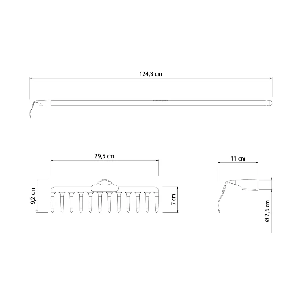 Грабли Tramontina 12 зубьев 124 см с черенком STLM-2093171 - Вид №2