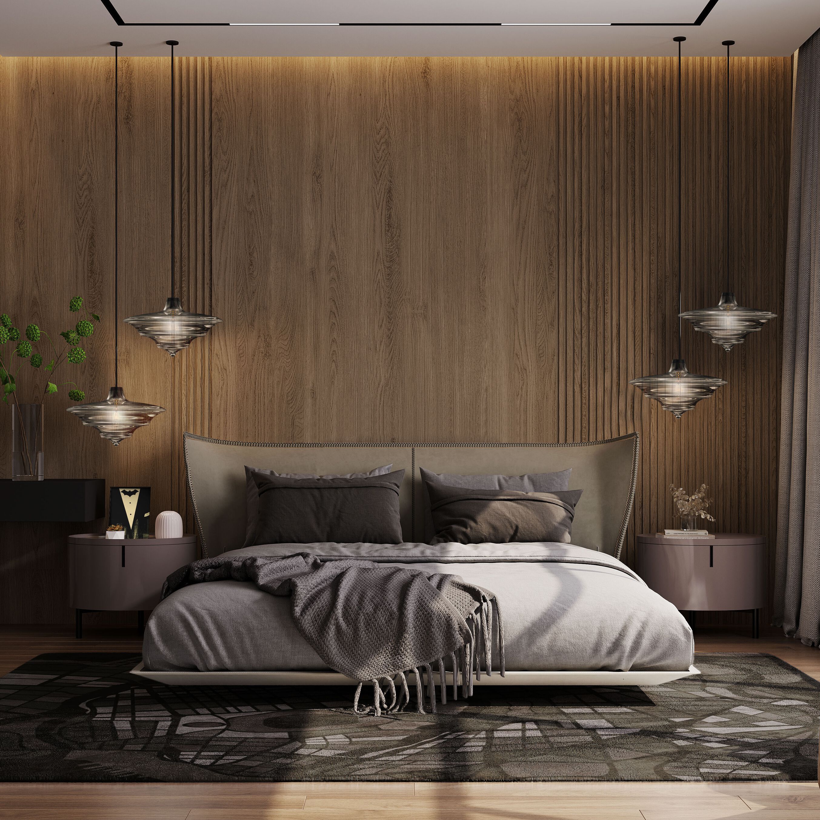 Кожаная двуспальная кровать Wayne Enterprises Home Collection WE-022 ARCH-00062148