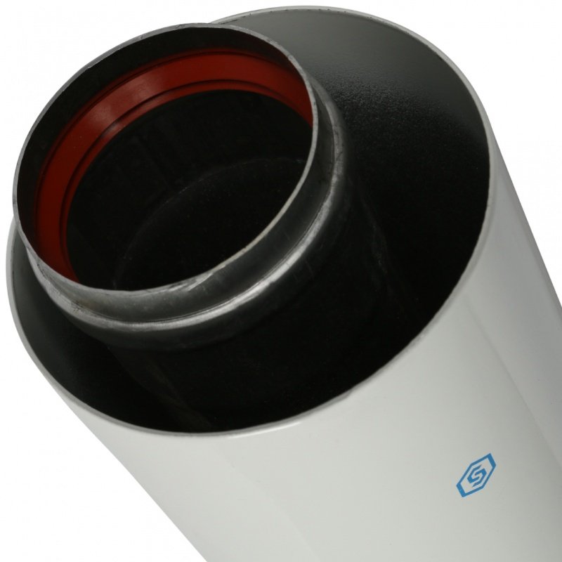 Труба дымохода STOUT 60/100 L 2000мм с уплотнением и хомутом SCA6010002000 - Вид №2