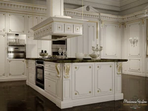Modenese Gastone Кухня из лакированного массива дерева на заказ с островом Cucine