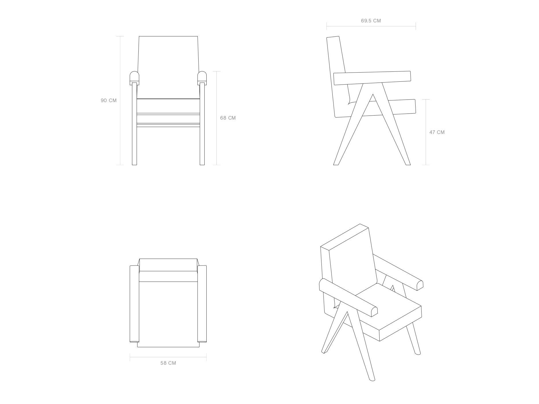 Мягкий тканевый стул с подлокотниками Phantom Hands Zanav ARCH-00117127 - Вид №6