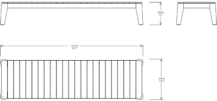 TRIBÙ Прямоугольный столик для сада из тика Mood 06284/06286 - Вид №3