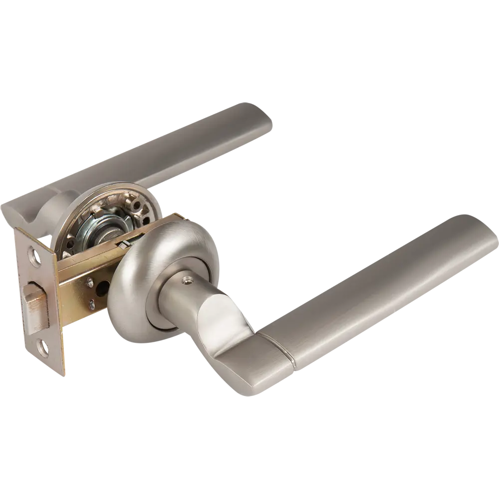 Комплект дверных ручек 19L 100 GF, без запирания, цвет никель ФАБРИКА ЗАМКОВ STLM-2177352 - Вид №1