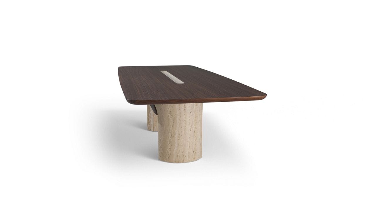 Прямоугольный стол из шпона и травертина ROCHE BOBOIS Палатин ARCH-00102746 - Вид №1