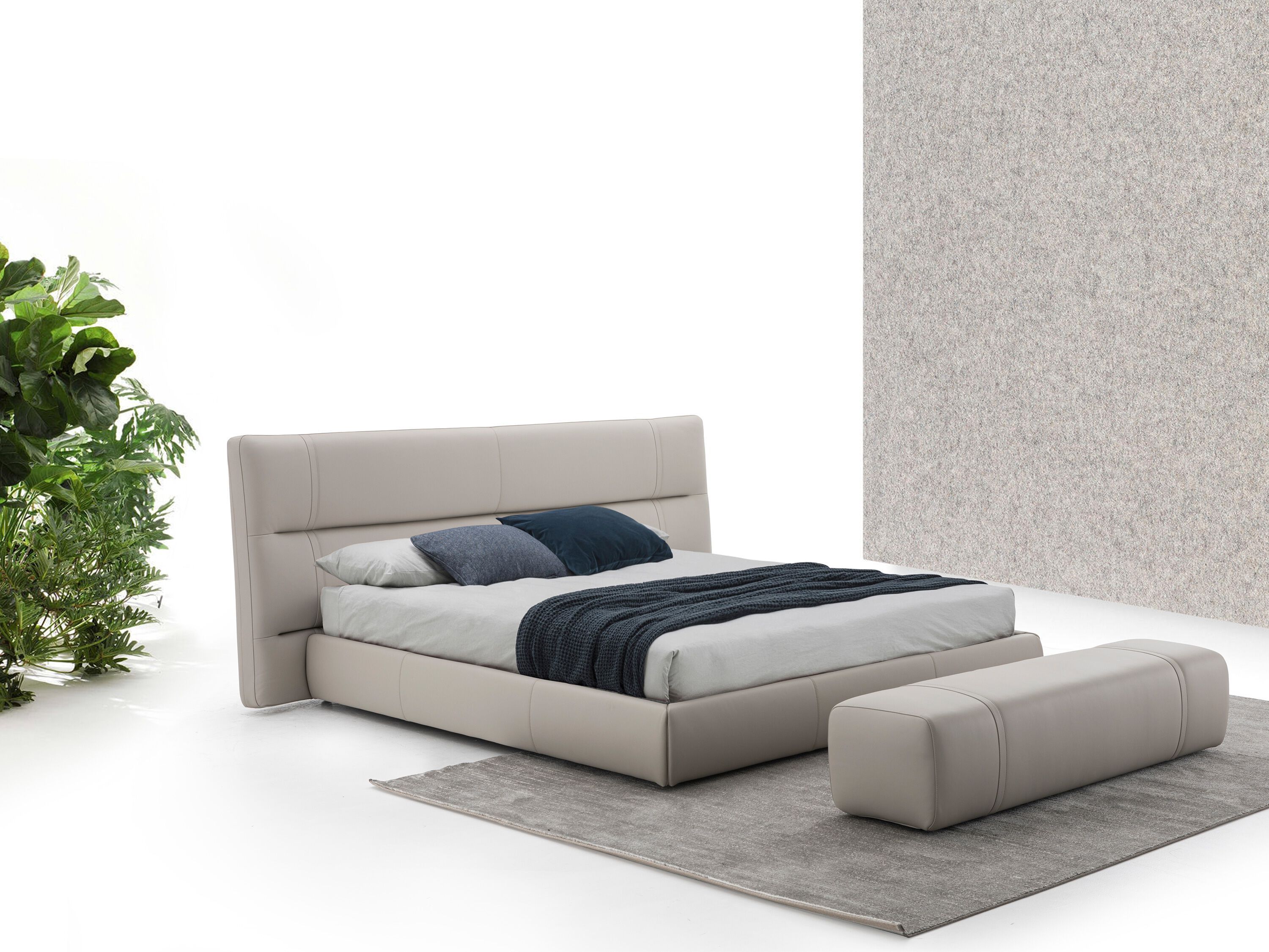 Кожаная мягкая двуспальная кровать CAMPO DE' FIORI COZ627 ARCH-00038482 - Вид №2