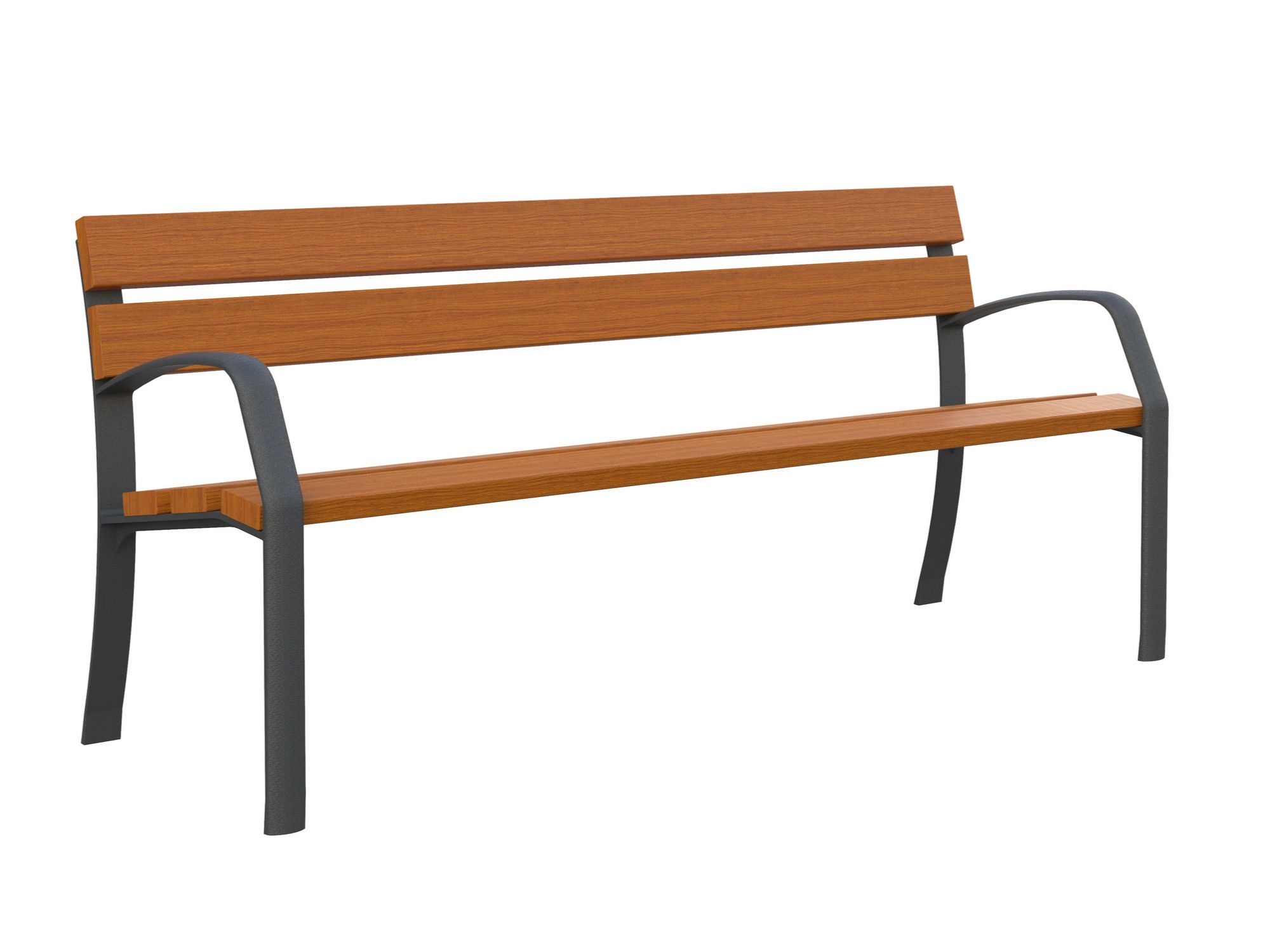 Деревянная скамья со спинкой с подлокотниками Lazzari ALICIA ARCH-00073946