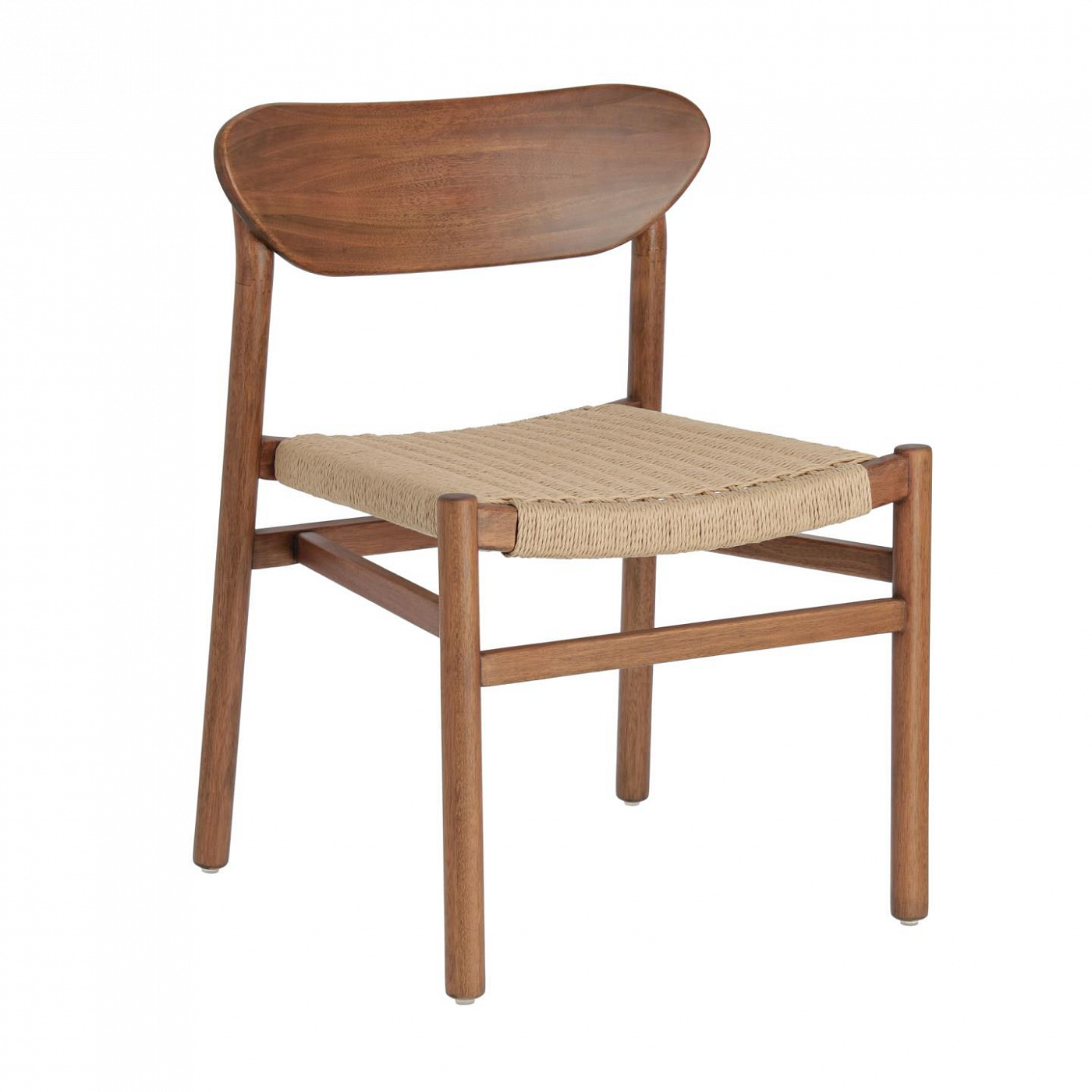097633 Кресло из натурального эвкалипта с отделкой орех и бежевой веревки La Forma Galit  - Вид №3