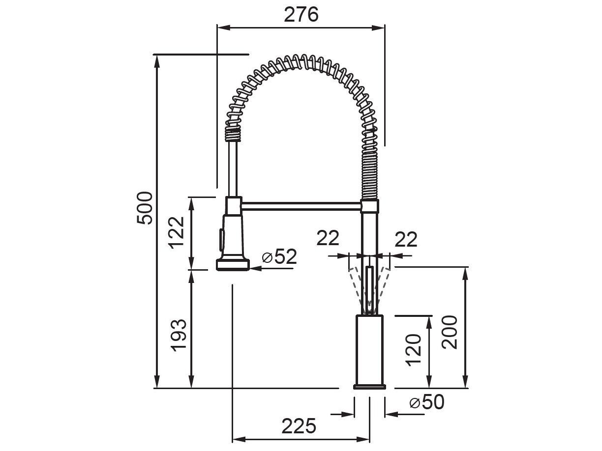 Смеситель для кухни на одно отверстие с ручным душем Elleci Elleci Kitchen ARCH-00136694 - Вид №2