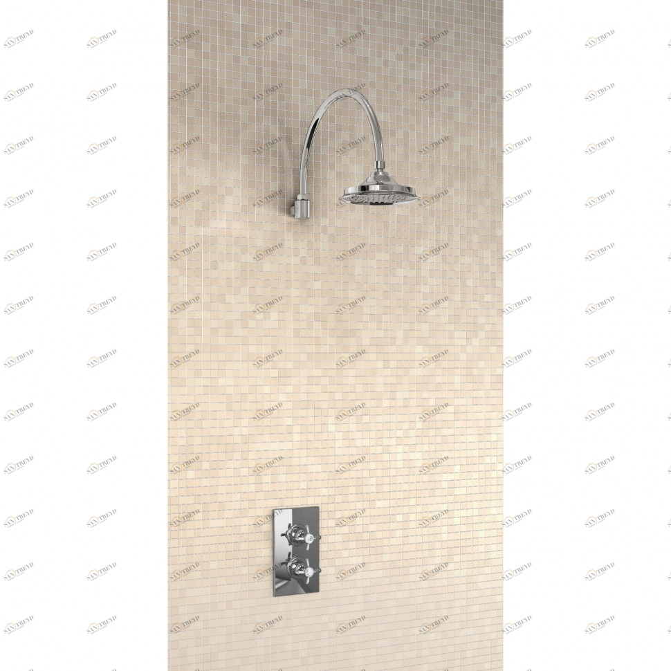 Душевая стойка с встроенным термостатом на 1 выпуск, верхняя лейка 6' [H30-AN] Anglesey Burlington V2, V16, V20, V34, V2 