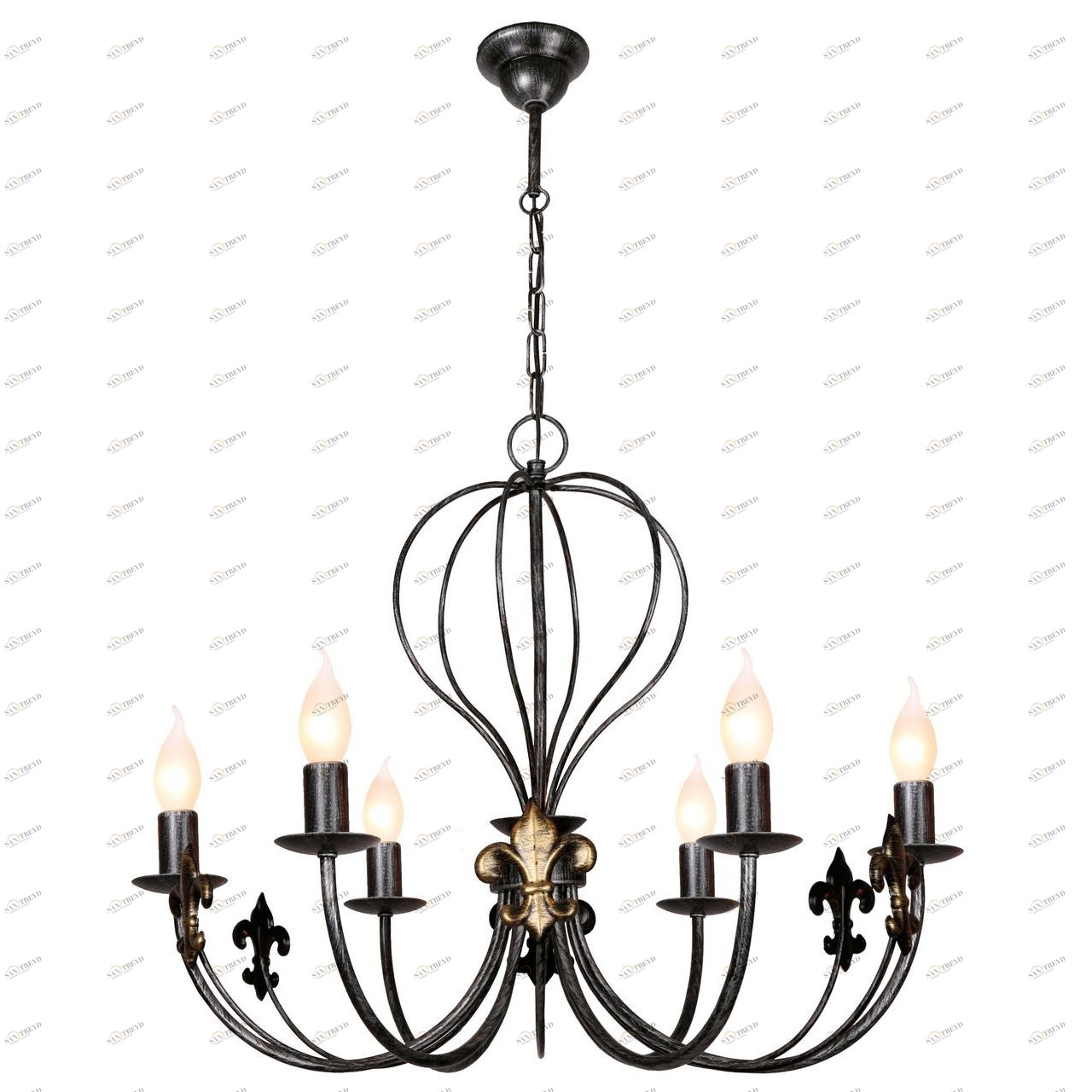 Люстра дизайнерская Ahead коричневая 10195-6L SUPERNW СВЕЧИ 056821 Коричневый 