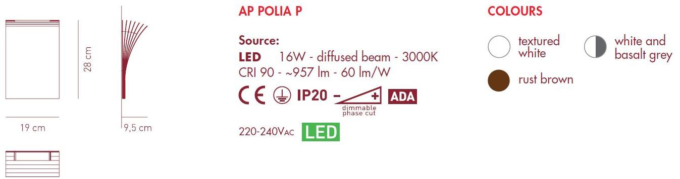 AXOLIGHT Настенный светильник из металла Polia sun-id-1474976 - Вид №5