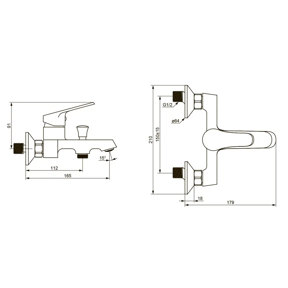 Смеситель Damixa Alder для ванны — стиль и надежность 88630111 STLM-0967888 - Вид №4