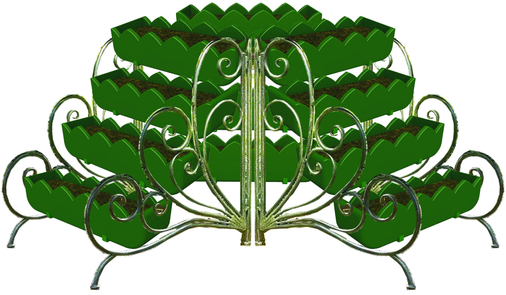 GAT4.01-PC.PS ГОРКА ажурная 4 трио, цветочница вертикального озеленения LAB.Space 