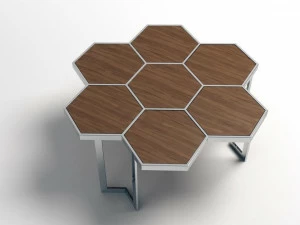 Altinox Низкий стол из стали и дерева Honey