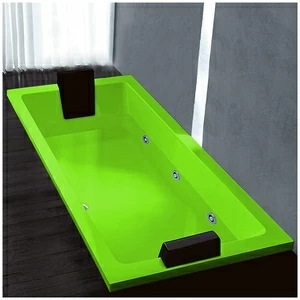 Ванна Gruppo treesse Quadra 199 V0737-SX-S салатовая с гидромассажем прямоугольная встроенная левая
